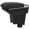 YJYWZH Bracciolo per Dacia Logan Sandero I 2008-2012 con 7 USB | 6 Porte USB e 1 USB-C, Portabicchieri, Doppio vano portaoggetti, Bracciolo centrale, Pelle PU, Base specifica per veicolo