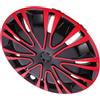 Garneck Coprimozzo Ruota Auto 15 Pollici in Pp, Copri Cerchi | Mozzo Ruota, Robusto e Facile da Installare, Stile Bk Rosso Nero, Montaggio Fai da Te