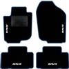 QUEMAR Tappetini Auto compatibili con Rav4 III XA30 2006-2013 / Kit Tappeti Moquette e Gomma su Misura (Set 2 Anteriori + 2 Posteriori) / Ricami e Colori Personalizzati (Bordo Blu, 4 Ricami)