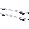TOP DRIVE Barre da tetto portapacchi universali da 120cm per auto Omologate adatte per auto con railing non attacchi completamente al tetto inn alluminio con serratura LxPxA 50 x 50 x 1200 mm