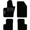QUEMAR Tappetini Auto compatibili con 500X / Kit Tappeti in Moquette e Gomma su Misura (Set 2 Anteriori + 2 Posteriori)/ Ricami e Colori Personalizzati (Bordo Nero, 1 Ricamo)