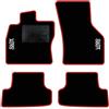 QUEMAR Tappetini Auto compatibili con Golf VII 2012-2019 / Kit Tappeti in Moquette e Gomma su Misura (Set 2 Anteriori + 2 Posteriori) / Ricami e Colori Personalizzati (Bordo Rosso, 2 Ricami)