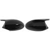 LOZOPMTMLD Coppia Calotte Specchio Per BMW Serie 1 3 E87 E81 E82 E90 E91 E92 E93 Tappo Copertura In Vetro Specchietto Retrovisore Ricambio ABS(Black Pre-LCI)