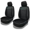 Auto Interieur Meester Coprisedili per auto compatibili con Toyota Corolla E12 2001-2007 su misura - Set da 13 pezzi | Similpelle | Nero con cucitura bianca | Sedili anteriori e posteriori - CLS101