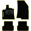 QUEMAR Tappetini Auto per Dacia Sandero, Bordo Giallo, 1 Ricamo | anche Stepway / dal 2021 / Kit Tappeti Moquette e Gomma su Misura / Set 2 Anteriori +2 Post./ Ricami e Colori Personalizzati