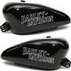 worldcustomchopper 2 Adesivi Stickers Worldcustom compatibili con Harley Davidson da Serbatoio Moto Custom (SPECCHIO ARGENTO 8 LITRI)