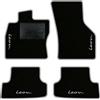QUEMAR Tappetini Auto compatibili con Seat Leon IV KL anche eTSI dal 2020/ Kit Tappeti Moquette e Gomma su Misura (Set 2 Anter.+ 2 Poster.) / Ricami e Colori Personalizzati (4 Ricami, Bordo Perla)