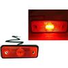 Fristom 2 luci di posizione a LED rosse, 12 V, 24 V, per rimorchio, camion, E-9, 102 x 36 x 17