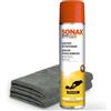 detailmate Sonax - Kit di rimozione della colla, 0,4 l + 2 panni in microfibra detailmate Edgeless, 40 x 40 cm, 380 g/m², per auto, metallo, vetro, plastica