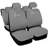 Auto Accessori Lupex - Copri-sedili Auto Compatibili Ypsilon Y, Set Copri-Sedile Completo Anteriori e Posteriori divisi 50 e 50 | Logo Ricamato (Grigio Chiaro)