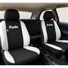 Auto Accessori Lupex Coprisedili Compatibili con Punto I e II serie 1993-2011, Colore Nero - Bianco, Set Anteriori o Completo 8 Pezzi, in Policotone Traspirante MADE IN ITALY