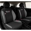 Auto Accessori Lupex | Coprisedili Auto Compatibili con 500X 2014-2023, Set 12 Pezzi, Made in Italy, Tessuto Policotone, Fodere Protezioni Sedili Anteriore e Posteriore (Nero/Grigio Chiaro)