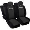 Auto Accessori Lupex - Coprisedili Auto Compatibili per Panda Seconda 169 e Terza 319 serie, Grigio Scuro Nero, Made In Italy, fodere protezione sedili, tessuto poliestere