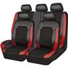 LGZFC 9 Pezzi Auto Set Coprisedili in Pelle PU per Mitsubishi EVO 3 4 5 6, Coprisedili Anteriori E Posteriori Impermeabile, Compatibili con Airbag,A