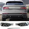 LohxA Labbro Diffusore Paraurti Posteriore per Audi Q5 Sportback 2021 2022 2023 2024, Splitter Paraurti Kit Corpo,Spoiler Labbro Posteriore,Silver-Black