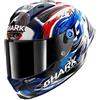 SHARK, Casco Moto Integrale AERON GP FIM REPLICA ZARCO SIGNATURE White Black Blue WKB, M