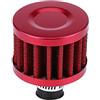 Keenso 12 millimetri filtro aria auto filtro sfiato universale morsetto sul di aspirazione aria fredda rotonda conica per carter scooter atv dirt bike pit bike (Rosso)