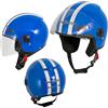 A-Pro Casco Jet Scooter Moto Quad Omologato ECE 22-06 Visiera Blu S