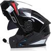 Casco Moto Modulare Apribile Bluetooth con Doppia Visiera Caschi Moto Integrali Bluetooth Integrati Omologato ECE Casco Moto Fuoristrada pour Quattro Stagioni