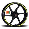 Generico Adesivi Cerchioni Moto Set Completo per 2 Ruote 17 Pollici Strisce Cerchi Custom Vari Colori universale Mod.12 cod.RT012 (029 Giallo Fluo)