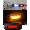 Generic 6 pz 4 Led Forma Curva Ambra Luci Laterali 12 V 24 Per Bull Bar Adatto Camion Camion Rimorchio Bus Camper
