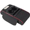 kjjukrhfs Poggia braccio Auto Cuscino Rialzato Universale Per Bracciolo Centrale Auto Con Portabicchieri Bracciolo console centrale(Black Red)