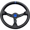GBSONGJIN Volante Sportivo Auto,Volante a Calice Volante universale in pelle da 13 pollici Volante profondo Accessori Auto(Blue)