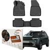 Trimak Tappetini 3D compatibili con Dacia Duster 4x2 3° Gen. ECO-G & E-Tec dal 2024 accessori auto 1° e 2° fila, tappetini in gomma TPE per auto per tutte le stagioni