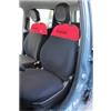 Italfodere - Accessori Auto - Coprisedili Auto Su Misura per Fiat Panda 2012 III Serie - Anteriori - In Cotone - Facile da Installare - Fatti a Mano - Made in Italy - Rosso/Nero