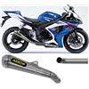 Arrow 71632pri+71333mi, Terminale e raccordo, Impianto semi-completo omologato pro-race nichrom, compatibile con moto suzuki gsx-r 600 ie 2006 2007