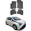 OMAC Tappetini in Gomma Compatibili con Toyota Aygo 2014-2022 Tappetini Auto Gomma TPE Nero 4tlg