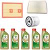 Cormar KIT TAGLIANDO COMPLETO FILTRI + OLIO CASTROL 5W30 COMPATIBILE CON VW GOLF 7 VII 1.2 1.4 TSI METANO GPL