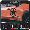 kamiustore Adesivo per Auto Stella Army Effetto Consumato in Vinile Prespaziato per Cofano - 2pz Misure 40 x 40 cm (Rosso)