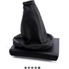 Myshopx - Cuffia per leva cambio in vera pelle, nero