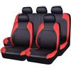 LCLSNNK Coprisedili per auto adatti per Nissan Micra K14 2017-2022 in pelle impermeabile e traspirante a 5 posti, ricambi auto, rosso