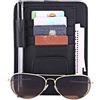 Kuuleyn Visiera Card Storage, Auto Car Sun Visor Organizer Pouch Bag Card Storage Porta occhiali Clip(Nero)