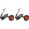 J/J 2 Pezzi Bottone Led 12V Arancione Amber Per Luci Ingombro Cortesia Targa