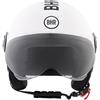 BHR Casco Demi-Jet 835 SPECIAL - Casco Scooter Omologato ECE 22.06 con Visiera a Occhiale Antigraffio - Sgancio Micrometrico e Guanciali Removibili - BHR White S