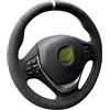 LeaHY Coprivolante in alcantara cucito a mano compatibile con BMW M Sport F20 F21 F22 F23 F30 F31 F32 F33 F34 F36 a righe bianche