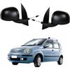 RAEM RICAMBI AUTO Coppia 2 Specchietti Retrovisore COMPLETI Meccanici NerI per Panda 169 2009-2011 - Compatibile, Non originale, adatti per la modifica da specchi piccoli del modello 2003 a specchi grandi del restyling