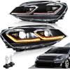 VLAND Motor VLAND Faro per Golf 7.5 MK7.5 alogeno 2017-2020 (non per Golf 7 Fase 1/GTI/Xenon), con lampeggiatore sequenziale (con lampadine d2h) - Rosso