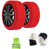 CLICK & GO CALZE DA NEVE 225/55 R19 PER PNEUMATICI CON CERCHIO 19 TAGLIA XL CALZA DA NEVE OMOLOGATA PER TRATTI DI STRADA MISTA TRA GHIACCIO E NEVE 1 COPPIA=2 PEZZI PER AUTO,SUV,4X4,FURGONI