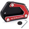 Modeer Per Suzuki V-Strom 650 650XT DL650 2004-2022 Moto CNC Supporto Piastra di estensione Cavalletto laterale Stand Pad vstrom 650 xt dl 650 vstrom650 accessorio (rosso)