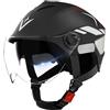 Buhygn Casco Di Sicurezza Scooter, Attrezzatura Per Il Casco, Con Design A Doppia Visiera, Adattamento Regolabile E Confortevole, Nero, Per Adulti, Moglie, Marito, Uomo, Amici, Famili