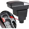 SZSS-CAR Nero Bracciolo in pelle per auto, console centrale con vano portaoggetti interno Compatibile con Ford Ecosport 2013~2014-2015-2016