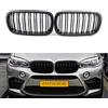 GSRECY Griglia paraurti anteriore nera lucida a doppia lamelle, compatibile con BMW X5 F15 X6 F16 X5M F85 X6M F86 2014-2019