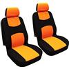 GODGETS Copri-sedili Auto Universale Set Completo/Set Copri-Sedile Universali per Anteriori e Posteriori/Accessori Auto Interno,Arancia Nera,2 * Seater Anteriore
