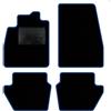 QUEMAR Tappetini Auto compatibili con Ford Fiesta MkVII 7 anche Hibrid dal 2017/Kit Tappeti Moquette e Gomma su Misura (Set 2 Anter.+2 Post.)/Ricami e Colori Personalizzati (0 Ricami, Bordo Blu)