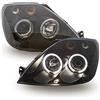 GV-ZONE Fari compatibili con Ford Fiesta Mk6 2002-2005 GV-1275 Luca Faro Set completo Assemblyangel Nero