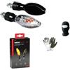 MOTO SPORT MONDO COMPATIBILE CON DUCATI SPORTCLASSIC 1000 GT COPPIA DI FRECCE A LAMPADINA 10W 90079 LAMPA COLORE NERO OMOLOGATE PER MOTO VETRO BIANCO LUCE ARANCIO